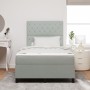 Cama Box Spring con colchón terciopelo gris claro 120x200 cm by , Beds and slatted bases - Ref: Foro24-3339758, Price: 424,69...