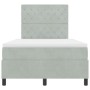 Cama Box Spring con colchón terciopelo gris claro 120x200 cm by , Beds and slatted bases - Ref: Foro24-3339758, Price: 424,69...
