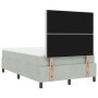Cama Box Spring con colchón terciopelo gris claro 120x200 cm by , Beds and slatted bases - Ref: Foro24-3339758, Price: 424,69...