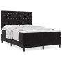 Cama Box Spring con colchón terciopelo negro 140x200 cm by , Beds and slatted bases - Ref: Foro24-3339772, Price: 502,86 €, D...