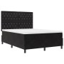 Cama Box Spring con colchón terciopelo negro 140x200 cm by , Beds and slatted bases - Ref: Foro24-3339772, Price: 502,86 €, D...