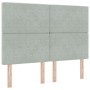 Cama Box Springs  con colchón gris claro de 160x200 cm en terciopelo | Foro24.es | Tu tienda online para hogar, jardín y más Foro24.es