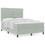 Cama Box Springs  con colchón gris claro de 160x200 cm en terciopelo | Foro24.es | Tu tienda online para hogar, jardín y más Foro24.es
