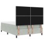 Cama Box Springs  con colchón gris claro de 160x200 cm en terciopelo | Foro24.es | Tu tienda online para hogar, jardín y más Foro24.es