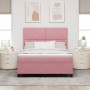 Cama Box Spring con colchón terciopelo rosa 160x200 cm | Foro24.es | Tu tienda online para hogar, jardín y más Foro24.es