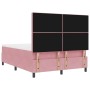 Cama Box Spring con colchón terciopelo rosa 160x200 cm | Foro24.es | Tu tienda online para hogar, jardín y más Foro24.es