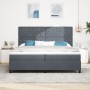 Cama Box Spring con Colchón Gris Oscuro 200x200 cm Terciopelo by , Beds and slatted bases - Ref: Foro24-3339789, Price: 629,4...
