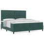Cama Box Spring con colchón terciopelo verde oscuro 200x200 cm by , Beds and slatted bases - Ref: Foro24-3339791, Price: 687,...