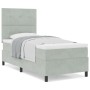 Cama Box Spring con colchón terciopelo gris claro 90x190 cm | Foro24.es | Tu tienda online para hogar, jardín y más Foro24.es