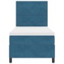 Cama Box Spring con colchón terciopelo azul oscuro 90x190 cm by , Beds and slatted bases - Ref: Foro24-3339804, Price: 335,97...