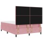 Cama Box Spring con colchón terciopelo rosa 160x200 cm by , Beds and slatted bases - Ref: Foro24-3339847, Price: 545,32 €, Di...
