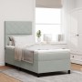 Cama Box Spring con colchón terciopelo gris claro 90x190 cm | Foro24.es | Tu tienda online para hogar, jardín y más Foro24.es