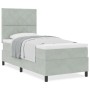 Cama Box Spring con colchón terciopelo gris claro 90x190 cm | Foro24.es | Tu tienda online para hogar, jardín y más Foro24.es