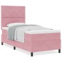 Cama Box Spring con colchón terciopelo rosa 90x190 cm by , Beds and slatted bases - Ref: Foro24-3339871, Price: 337,81 €, Dis...
