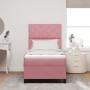 Cama Box Spring con colchón terciopelo rosa 90x190 cm by , Beds and slatted bases - Ref: Foro24-3339871, Price: 337,81 €, Dis...