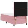 Cama Box Spring con colchón terciopelo rosa 90x190 cm by , Beds and slatted bases - Ref: Foro24-3339871, Price: 337,81 €, Dis...