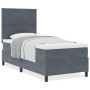 Cama Box Spring con colchón terciopelo gris oscuro 100x200 cm | Foro24.es | Tu tienda online para hogar, jardín y más Foro24.es