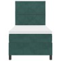 Cama con Somier y Colchón Verde Oscuro de 100x200 cm en Terciopelo by , Beds and slatted bases - Ref: Foro24-3339881, Price: ...