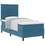 Cama Box Spring con colchón terciopelo azul oscuro 100x200 cm by , Beds and slatted bases - Ref: Foro24-3339882, Price: 356,2...