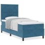 Cama Box Spring con colchón terciopelo azul oscuro 100x200 cm by , Beds and slatted bases - Ref: Foro24-3339882, Price: 356,2...