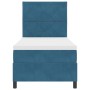 Cama Box Spring con colchón terciopelo azul oscuro 100x200 cm by , Beds and slatted bases - Ref: Foro24-3339882, Price: 356,2...