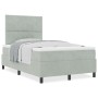 Cama Box Spring con colchón terciopelo gris claro 120x200 cm de , Camas y somieres - Ref: Foro24-3339890, Precio: 430,08 €, D...