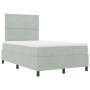 Cama Box Spring con colchón terciopelo gris claro 120x200 cm de , Camas y somieres - Ref: Foro24-3339890, Precio: 430,08 €, D...