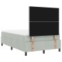 Cama Box Spring con colchón terciopelo gris claro 120x200 cm de , Camas y somieres - Ref: Foro24-3339890, Precio: 430,08 €, D...