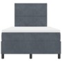 Cama Box Spring con colchón terciopelo gris oscuro 120x200 cm by , Beds and slatted bases - Ref: Foro24-3339891, Price: 410,5...
