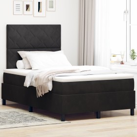 Cama Box Spring con colchón terciopelo negro