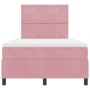 Cama Box Spring con colchón terciopelo rosa 120x200 cm de , Camas y somieres - Ref: Foro24-3339895, Precio: 427,78 €
