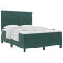 Cama Box Spring con colchón terciopelo verde oscuro 140x190 cm von , Betten und Lattenroste - Ref: Foro24-3339899, Preis: 522...