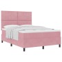 Cama Box Spring con colchón terciopelo rosa 140x190 cm by , Beds and slatted bases - Ref: Foro24-3339901, Price: 503,81 €, Di...