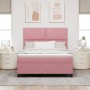 Cama Box Spring con colchón terciopelo rosa 140x190 cm by , Beds and slatted bases - Ref: Foro24-3339901, Price: 503,81 €, Di...