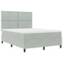 Cama Box Spring con colchón terciopelo gris claro 140x200 cm | Foro24.es | Tu tienda online para hogar, jardín y más Foro24.es