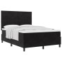 Cama Box Spring con colchón terciopelo negro 140x200 cm by , Beds and slatted bases - Ref: Foro24-3339904, Price: 490,38 €, D...