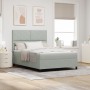 Cama Box Spring  con colchón Gris Claro 160x200 cm Terciopelo | Foro24.es | Tu tienda online para hogar, jardín y más Foro24.es