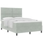Cama Box Spring  con colchón Gris Claro 160x200 cm Terciopelo | Foro24.es | Tu tienda online para hogar, jardín y más Foro24.es