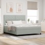 Cama Box Spring con colchón terciopelo gris claro 180x200 cm | Foro24.es | Tu tienda online para hogar, jardín y más Foro24.es