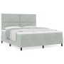 Cama Box Spring con colchón terciopelo gris claro 180x200 cm | Foro24.es | Tu tienda online para hogar, jardín y más Foro24.es