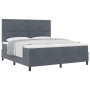 Cama Box Spring con colchón terciopelo gris oscuro 180x200 cm | Foro24.es | Tu tienda online para hogar, jardín y más Foro24.es