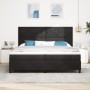 Cama Box Spring con colchón terciopelo negro 200x200 cm by , Beds and slatted bases - Ref: Foro24-3339922, Price: 648,79 €, D...