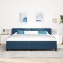 Cama con somier con colchón azul 200x200 cm tela von , Betten und Lattenroste - Ref: Foro24-3340051, Preis: 616,68 €, Rabatt: %