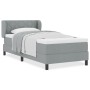 Cama Box Spring con colchón tela gris claro 90x200 cm by , Beds and slatted bases - Ref: Foro24-3340066, Price: 316,45 €, Dis...