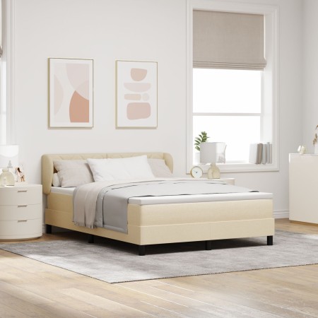 Cama Box Spring con colchón tela crema 140x200 cm | Foro24.es | Tu tienda online para hogar, jardín y más Foro24.es