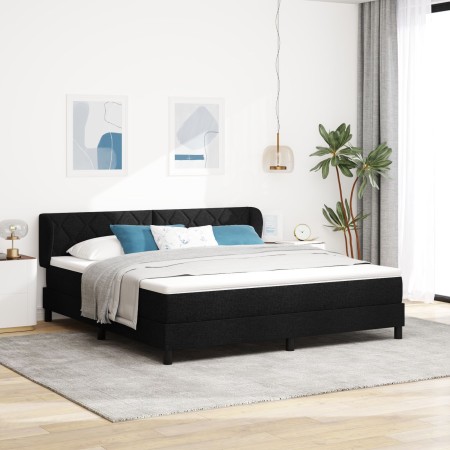 Cama Box Spring con colchón tela negro 180x200 cm by , Beds and slatted bases - Ref: Foro24-3340103, Price: 581,97 €, Discoun...