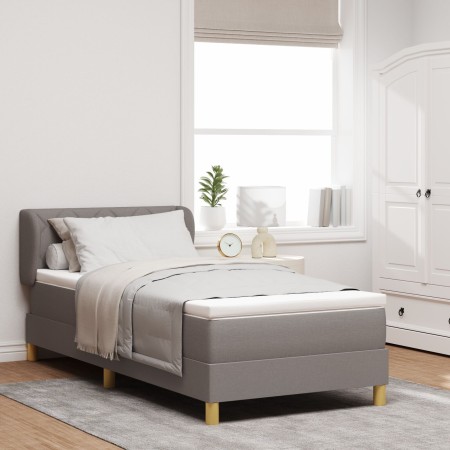 Cama Box Spring con Colchón Taupe 100x200 cm Tela by , Beds and slatted bases - Ref: Foro24-3340266, Price: 359,66 €, Discoun...