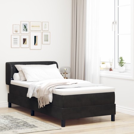 Cama Box Spring con colchón terciopelo negro 90x190 cm von , Betten und Lattenroste - Ref: Foro24-3340312, Preis: 305,16 €, R...