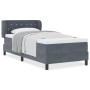 Cama Box Spring con colchón terciopelo gris oscuro 100x200 cm | Foro24.es | Tu tienda online para hogar, jardín y más Foro24.es