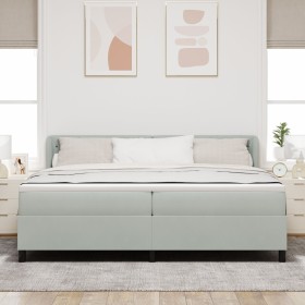 Cama Box Spring con colchón Gris Claro 200x200 cm Aterciopelado by , Beds and slatted bases - Ref: Foro24-3340352, Price: 580...